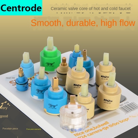 Robinet valve noyau chaud et froid mixte résistant à la température en céramique valve puce 25/35/40 plat bassin bassin interrupteur pièces de réparation ► Photo 1/5