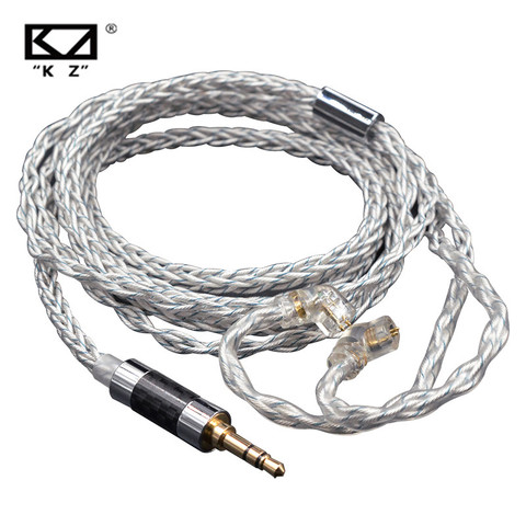 KZ – câble de mise à niveau hybride plaqué argent bleu, 8 cœurs, fil d'écouteurs pour KZ ZS10 PRO ZSN ZSX ZAX DQ6 CSN VX V90S ► Photo 1/6