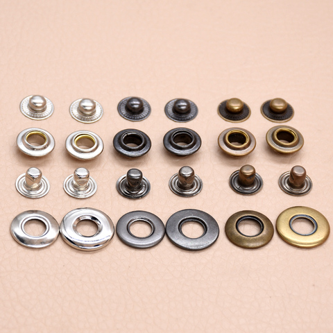 Rivets instantanés en laiton, 60 ensembles (4 pièces 1 ensemble) bouton Combinaison de boucles en métal, vêtements et accessoires Boutons de réparation de couture, boutons en métal. ► Photo 1/6