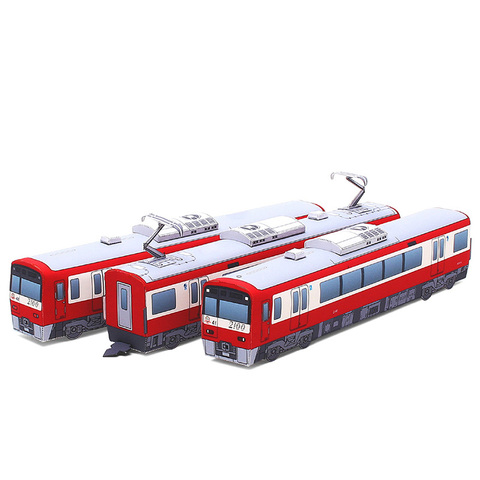 Train électrique Keikyu 2100 de japon, Mini Locomotives pliables, modèle 3D en papier, jouets artisanaux pour enfants et adultes, DIY bricolage, ZX-052 ► Photo 1/6