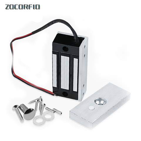 Mini serrure de porte électrique électromagnétique en métal, étanche, pour tiroir de meuble, porte simple, dc 12V/24V, 60kg/132lbs ► Photo 1/6