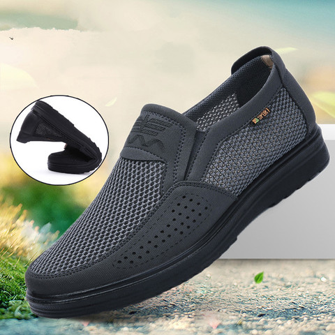 Nouveau confortable hommes chaussures décontractées respirant maille été hommes chaussures 2022 nouveau antidérapant léger baskets pour hommes grande taille 48 ► Photo 1/6