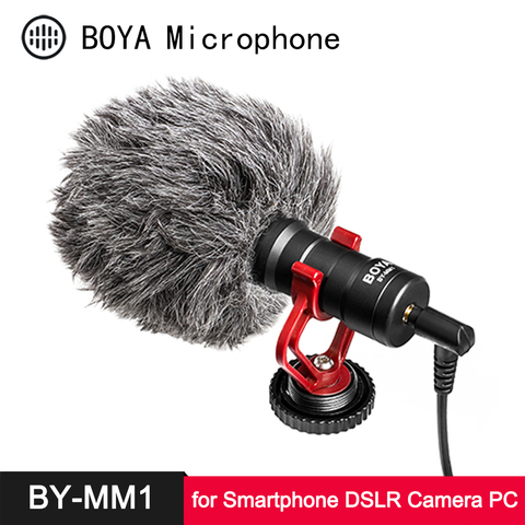 BOYA BY-MM1 micro cardioïde fusil de chasse pour iPhone Android Smartphone Canon Nikon Sony DSLR appareil photo grand public caméscope PC micro ► Photo 1/6