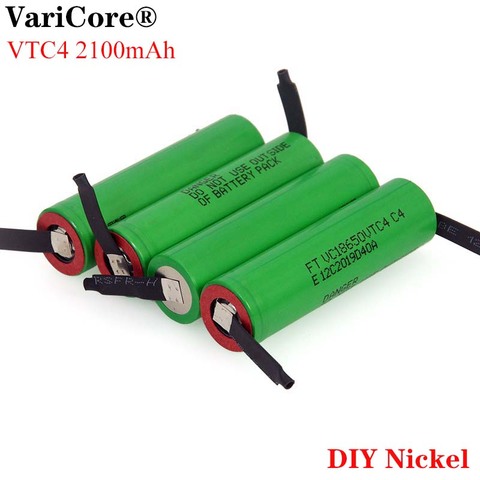 VariCore – batterie Rechargeable à décharge, feuille de Nickel à souder, 3.6V 18650 2100mAh VTC4 20A 30A ► Photo 1/6