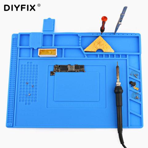 DIYFIX-plate-forme en Silicone thermoisolant 36x26cm, entretien de tapis de bureau, pour Station de réparation de soudure BGA avec Section magnétique ► Photo 1/6