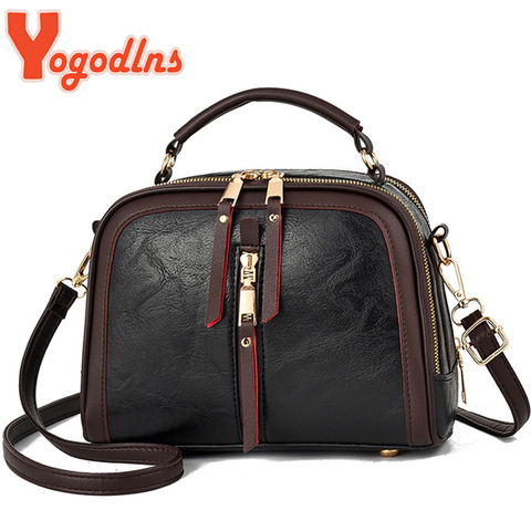 Yogodlns sacs à bandoulière pour femmes en cuir PU 2022 haute qualité dames mode sac de couleur unie femme sac à bandoulière design ► Photo 1/6