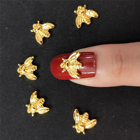 Décoration d'ongles en métal 3d, 20 pièces, grand Art pour ongles, insecte Kawaii, Animal, breloques scintillantes, clous d'abeille, dos plat ► Photo 1/5