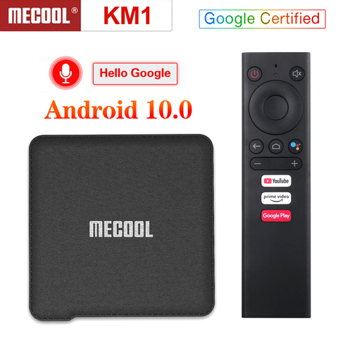 Mecool KM1 Androidtv 9.0 Google certifié Android 9.0 TV Box 4GB 64GB Amlogic S905X3 contrôle d'entrée vocale Youtube 4K décodeur ► Photo 1/5