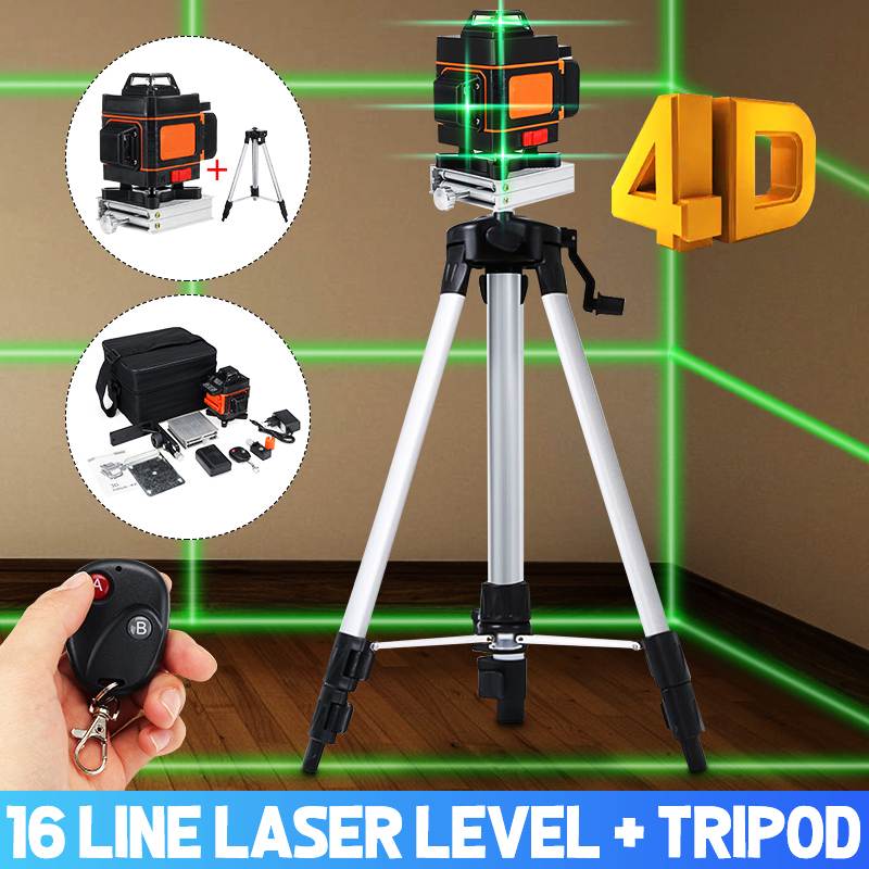 16 lignes Laser niveau 4D 360 ° auto-nivelant Horizontal et Vertical croix Super puissant vert faisceau Laser ligne outils de mesure ► Photo 1/6