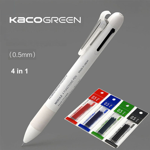 Kaco – stylos à bille multifonctions 4 en 1, 0.5mm, noir, bleu, rouge, encre japonaise, pour école et bureau ► Photo 1/6