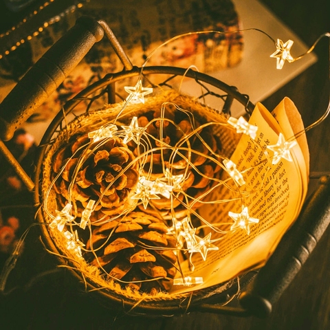 Guirlande lumineuse en fil de cuivre à LED, 1/2/3/4/5/6 M, fonctionnement USB, décoration pour noël, fête à domicile ► Photo 1/6