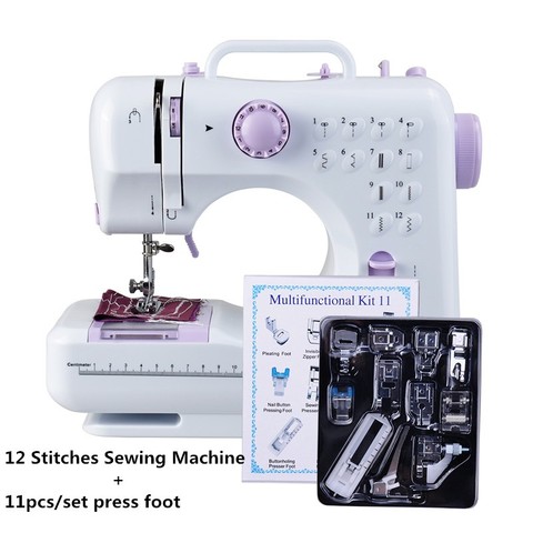 Fanghua multifonction Mini Machine à coudre 505A 12 points remplaçables + 11pc pied-de-biche LED d'alimentation des classes de couture légères ► Photo 1/6