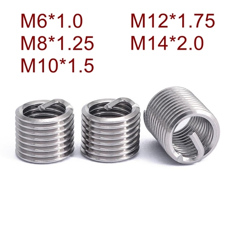 Insertion de filetage de fil en acier inoxydable pour douille de vis M6 M8 M10 M12 M14 pour réparation ► Photo 1/6