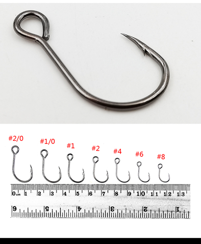 Le temps 1.36mm fil 10 pièces grand oeil simple manivelle crochet hameçons de pêche en acier à haute teneur en carbone pêche Vib appât basse hameçon ► Photo 1/6