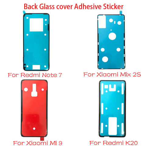 Couverture arrière en verre adhésif autocollant autocollants colle pour Xiaomi Mi 9 9t Poco X2 F2 Pro Mix 2S / Redmi Note 7 K20 Note 8 9 9s K30 Pro ► Photo 1/6