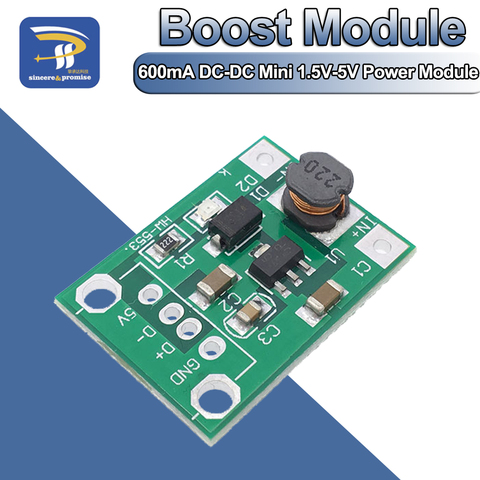 Mini Module d'alimentation élévateur 600mA DC-DC, 2 pièces, convertisseur de puissance 1-5V à 5V pour Arduino ► Photo 1/6