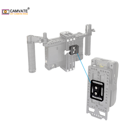 CAMVATE – support de cale v-lock mâle à dégagement rapide, avec plaque de Base et rainures de 1/4 à 20 Points de montage pour le montage de batterie de caméra DSLR ► Photo 1/6