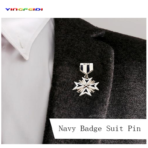 Harajuku médaille européenne et américaine broche en métal petit Badge bleu marine Badge costume broche ► Photo 1/6
