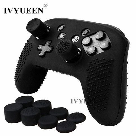 IVYUEEN housse en caoutchouc de Silicone pour interrupteur nintention NS NX Pro contrôleur peau de protection avec 8 poignées de capuchon pour NintendoSwitch ► Photo 1/6