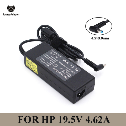 Chargeur pour ordinateur portable, 19.5V, 4,62 a, 90W, 4.5x3.0mm, adaptateur secteur pour HP Pavilion 14, 15, PPP012C-S, 710413, 1-001, Envy 17, 17-j000, 15-e029TX ► Photo 1/6