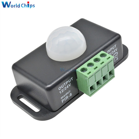 DC 12V 24V 8A automatique ajuster PIR commutateur de capteur de mouvement IR détecteur infrarouge Module de commutateur de lumière pour lampe de bande de LED ► Photo 1/6