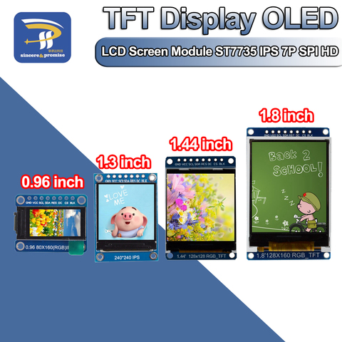 Écran TFT 0.96 1.3 1.44 1.8 pouces IPS 7P SPI HD 65K, Module LCD polychrome, ST7735/ST7789, 80x160 240x240 (non OLED) ► Photo 1/6