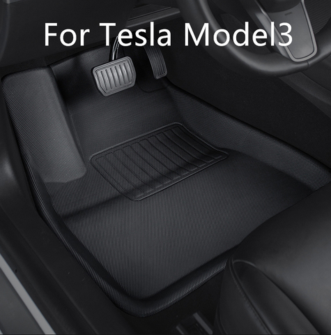 Pour Tesla modèle 3 voiture imperméable tapis de sol antidérapant TPE XPE modifié accessoires de voiture 3 pièces/ensemble entièrement entouré spécial coussinet de pied ► Photo 1/1