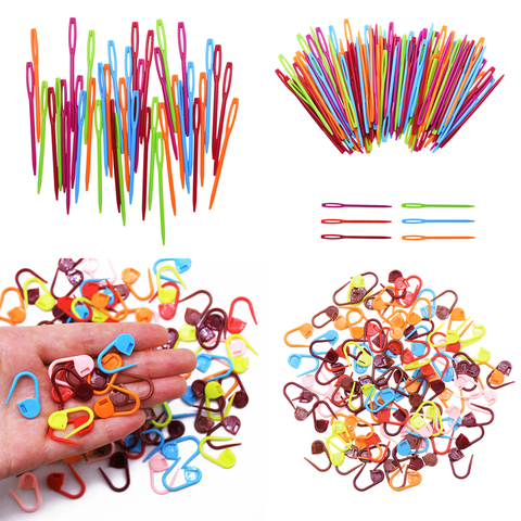 Lot de 100 marqueurs à Crochet en plastique, multicolores, pour le tissage d'aiguilles à tricoter, DIY, outils de couture, artisanat ► Photo 1/6