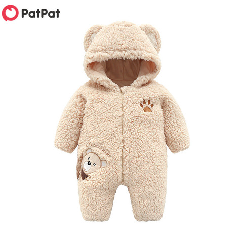 PatPat 2022 nouveau automne et hiver à la mode ours conception à manches longues combinaison pour bébé garçon et filles bébé vêtements ► Photo 1/5