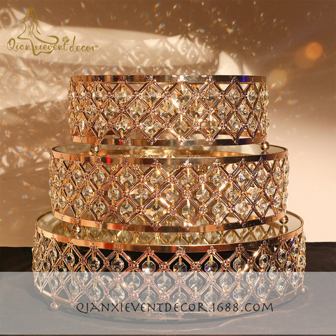 Support à gâteau en cristal doré, plateau de table à dessert, décoration de gâteaux ► Photo 1/4