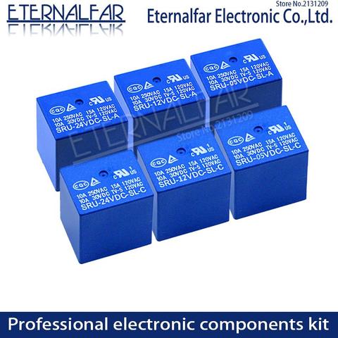 Relais de temps SRD-48VDC-SL-C 5V 6V 9V 12V 24V 48V cc 10A 125V 250V ca SPDT pas de Typc A 4PIN SPDT B-M Typc C 5PIN PCB T73 ► Photo 1/6