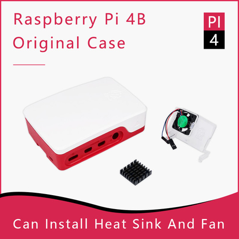 Framboise officielle Pi 4 boîtier framboise Pi 4 boîtier ventilateur 15.3W USB-C alimentation ue/US/royaume-uni prise ► Photo 1/6