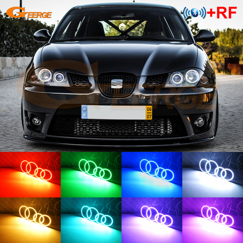 Kit yeux d'ange multicolore Ultra lumineux RGB, pour Seat Ibiza 6L Cordoba facelift 2006 2007 2008 RF télécommande Bluetooth APP ► Photo 1/6