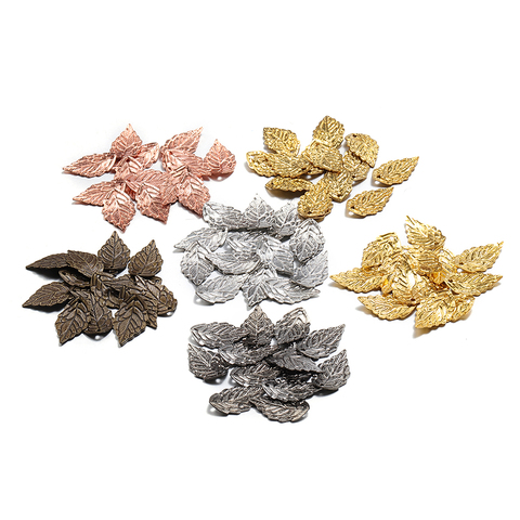 Pendentifs de feuille flottante en laiton filigrane, 7 couleurs, 10x18MM, breloques pour la fabrication de bijoux, sans plomb et nickel, bricolage ► Photo 1/6