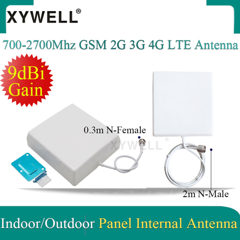 Antenne GSM 2G/3G/4G/LTE, 700/2700Mhz, 9dbi Gain, panneau intérieur avec câble de 2m/0.3m pour Booster de Signal Mobile ► Photo 1/6