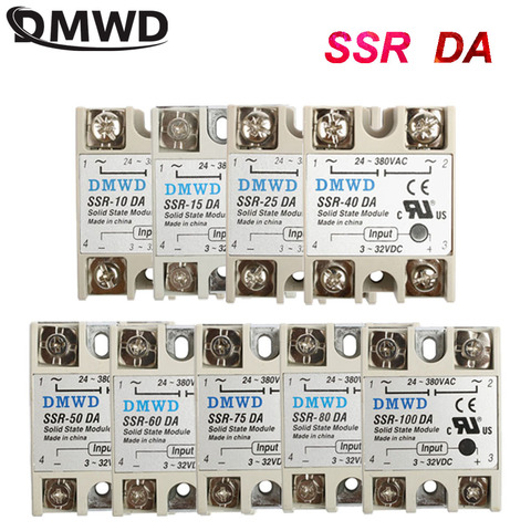 Industriel Relais Statique SSR DA avec Protection Drapeau SSR-40DA DC à COURANT ALTERNATIF de contrôle de dissipateur De Chaleur SSR-10DA SSR-15DA SSR-25DA ► Photo 1/6