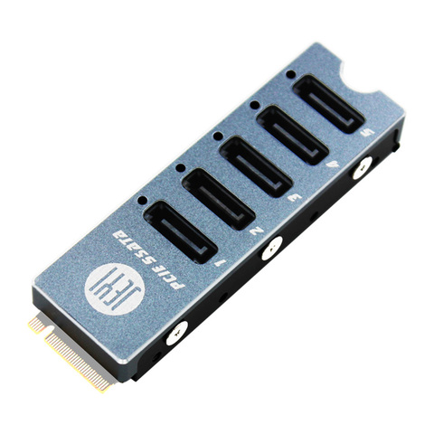 JMS585-Slim de carte de rangée de disque de JEYI SATA 5 Ports SATA3 pour M. 2 Nvme PCI-E 3.0 à SATA 16G JMB585 avec radiateur pour ThunderBolt3 ► Photo 1/6
