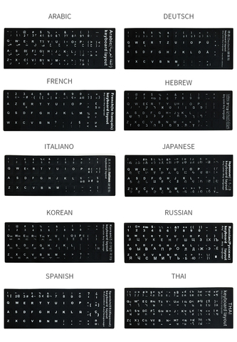 Autocollants clavier pour russe espagnol hébreu italien thaï corée japonais français arabe Deutsh ► Photo 1/6