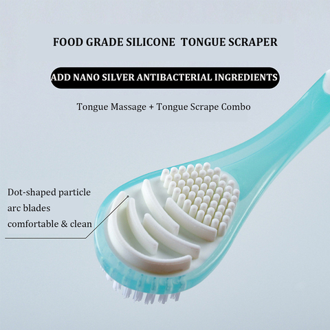 2022 nouveau Double côté langue nettoyant brosse pour langue nettoyage Oral soin outil Silicone langue grattoir brosse à dents souffle frais ► Photo 1/6