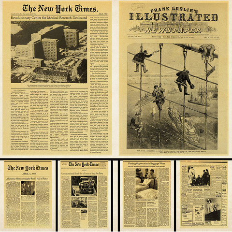 Affiche New York Times, affiche murale rétro en papier kraft, vintage, affiche Moment historique ► Photo 1/6