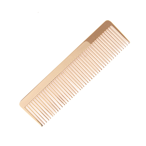 Peigne fin en métal, accessoire à dents fines, accessoire de coiffure doré pour hommes et femmes, accessoire de soins capillaires de bonne qualité ► Photo 1/5