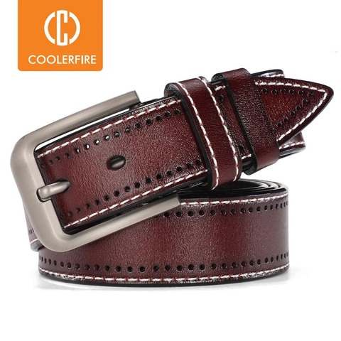 Ceintures de styliste en cuir véritable pour hommes, pantalon à la mode et style décontracté, avec couleur noire, marron, marine et Orange ► Photo 1/6