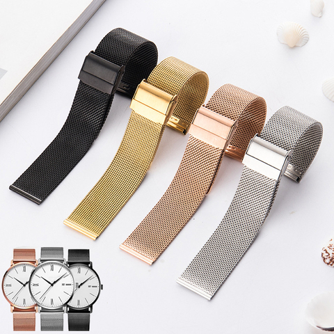 Bracelet de montre en métal pour DW, 12/13/14/16/22mm, boucle milanaise pour Daniel Wellington, bracelet en acier inoxydable 17/18/19/20mm ► Photo 1/6