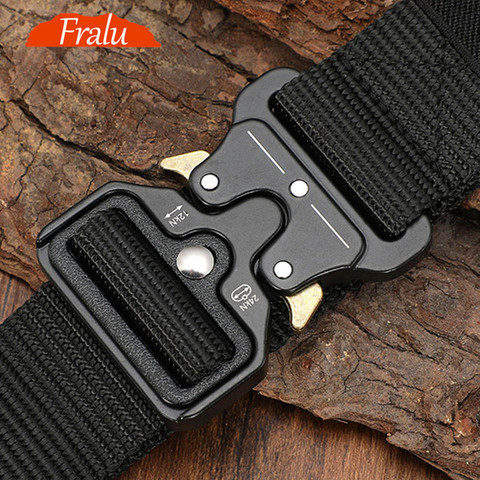 Ceinture militaire tactique en toile de grande taille pour homme, accessoire d'extérieur en Nylon, taille 125-140 ► Photo 1/6