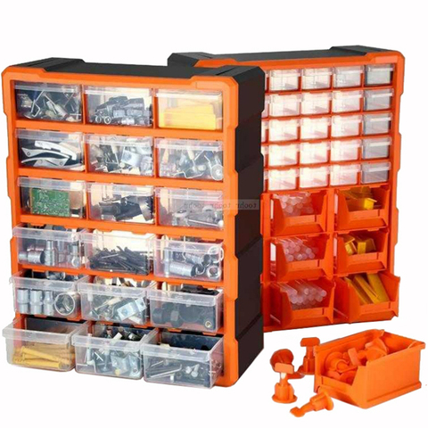 Boîte à outils pour blocs de construction, boîte de pièces, type de tiroir à grille multiple, boîte à vis, boîte de composants ► Photo 1/6