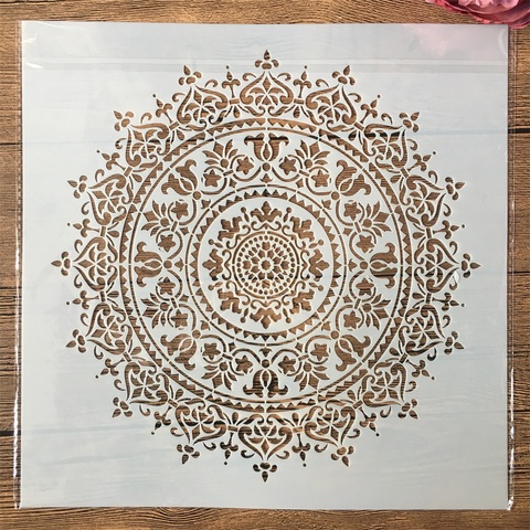 Grand Mandala rond de géométrie 30x30cm, pochoirs à couches pour peinture, Scrapbook, coloration, gaufrage, modèle décoratif d'album ► Photo 1/1