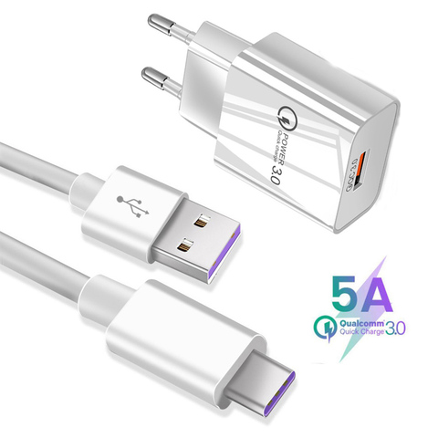 Type-c 5A Super Charge USB câble pour Oneplus 7 Pro 6T 7T USB C Charge rapide QC 3.0 chargeur pour Xiaomi Redmi 7 8 8A Note 7 8 8T ► Photo 1/6
