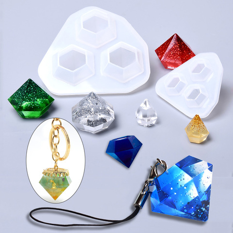 Moule en Silicone pour petits pendentifs en diamant, en époxy pour l'artisanat de bricolage, la fabrication de bijoux, outils, moule en résine, 1 pièce/lot ► Photo 1/6