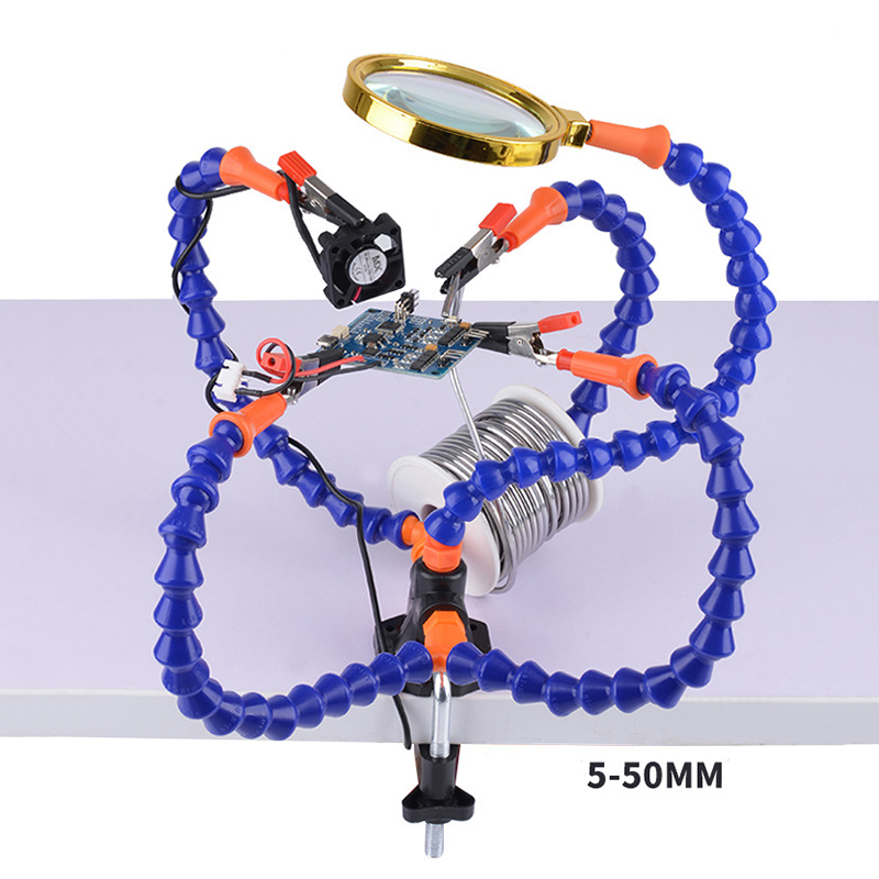 Pince à outils porte-soudure 5 griffes support multifonctionnel loupe de soudage électronique en métal ► Photo 1/4