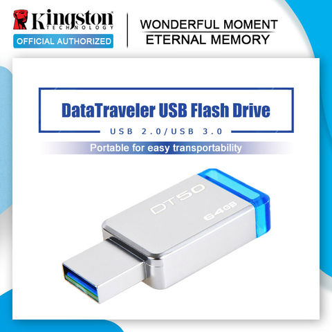 Kingston – clé USB 3.0 DT50 en métal, support à mémoire de 16GB 32GB 64GB 128GB, lecteur Flash, disque U ► Photo 1/6
